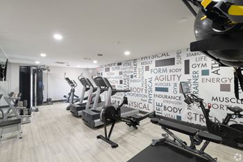 Gym with treadmills and other exercise equipment